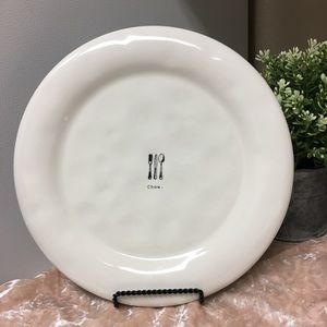 2pc Rae Dunn Icon Dinner Plates Chow & Dine